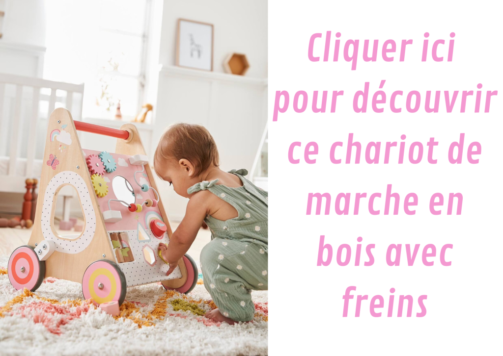 Trotteur Bébé Fille Garçon Chariot de Marche Bebe Poussette Jouet en Bois  Accessoire Cuisine Enfant en