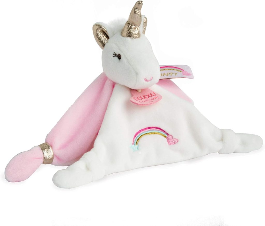 Ce doudou licorne est un création de la marque Doudou et Compagnie.