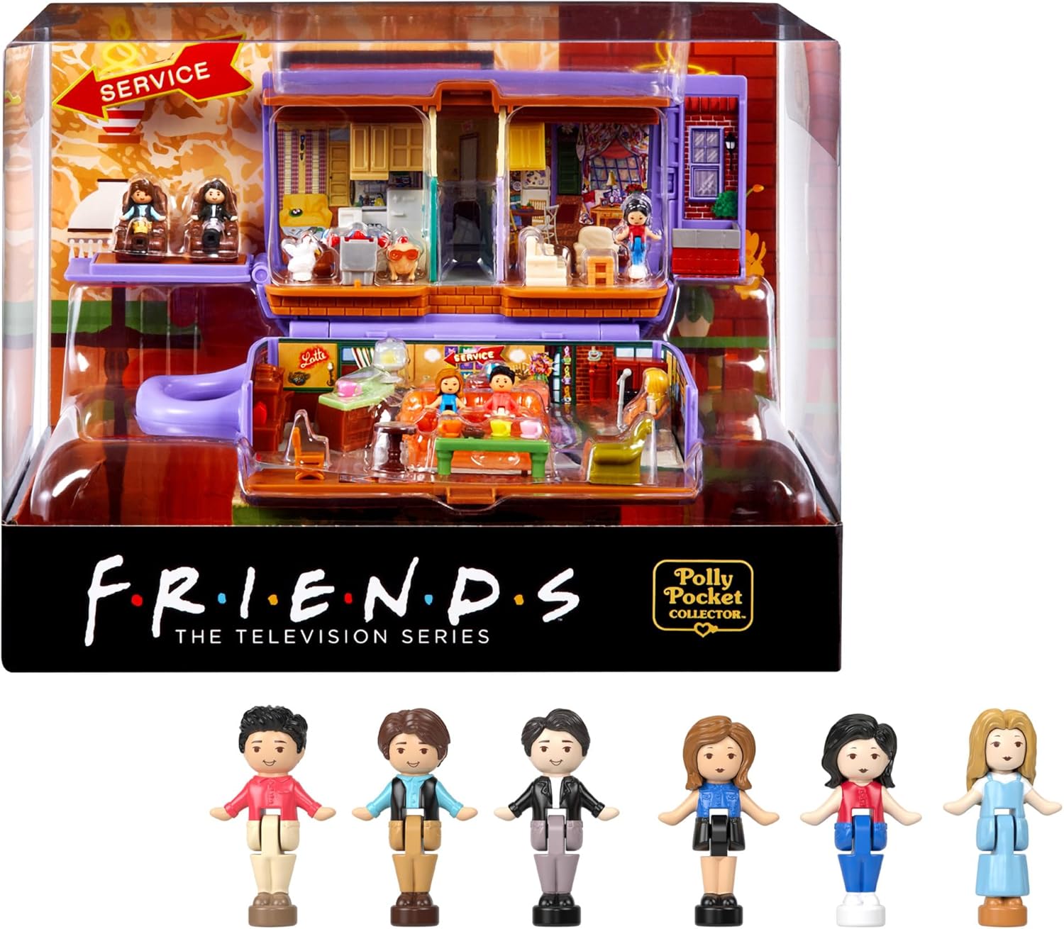 Le coffret Polly Pocket Friends comprend 6 figurines à l'image des personnages emblématiques de ce sitcom.